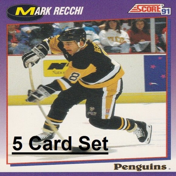 Mark Recchi Pittsburgh Penguins NHL Hockey Card Collection  - 5 Card Set - Picture 1 of 6